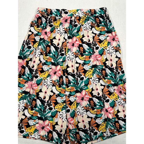 Layne Bryant Floral Wide Leg Culottes Elastic Waist Pockets Size 14/16 - Picture 7 of 10